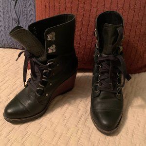 SOREL Lace-Up Wedge Combat Boots
